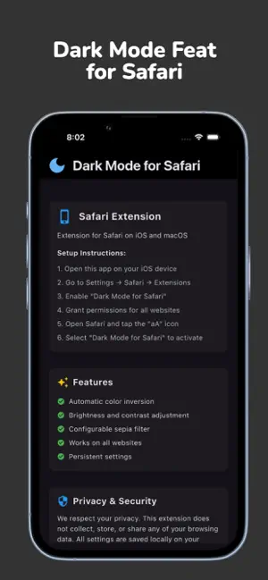 Dark Mode Feat for Safari screenshot 1
