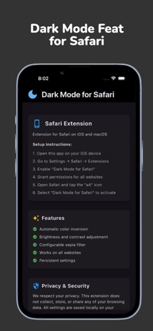Dark Mode Feat for Safari iPhone screenshot