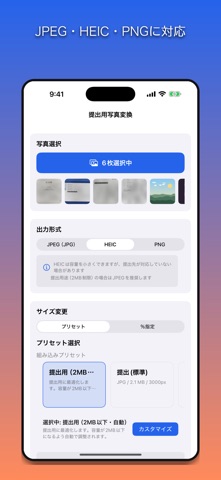 提出用写真変換 screenshot