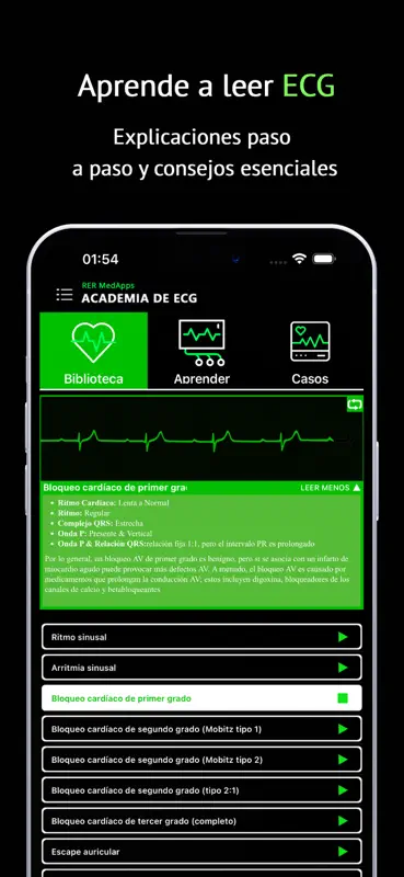 ECG Aprende Interpretación screenshot 1 of 5