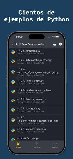 Captura de pantalla de Python Editor Coding 3 IDE App en iPhone 5