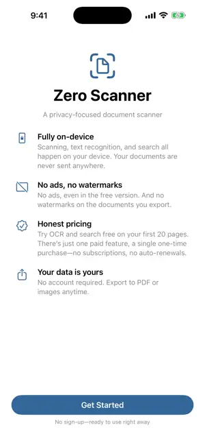 Zero Scanner: PDF Scan & OCR screenshot 1