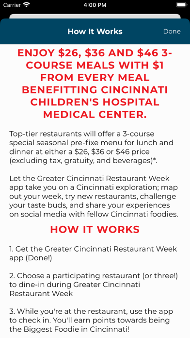 Cincinnati Restaurant Week Screenshot