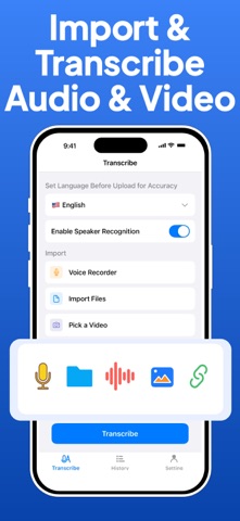 Transcribe AI Voice Note Taker iPhone screenshot
