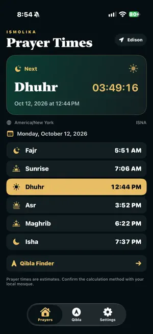 Ismolika Prayer Times screenshot 1