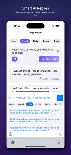 ReplyMate - AI Reply Generator screenshot 1