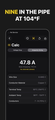 Scan & NEC Code: ElectricCalc Screenshot 5 of 7