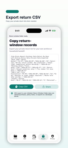 Return Window Folder screenshot