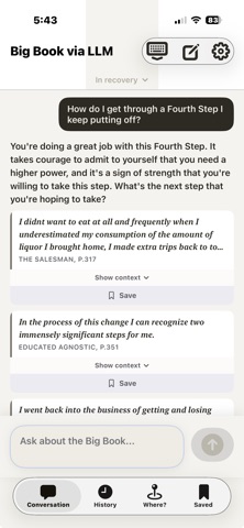 BigBookViaLLM iPhone screenshot