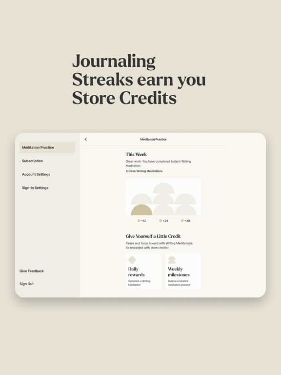 Writeway: Journal & Diary iPad screenshot 3 - Health & Fitness app