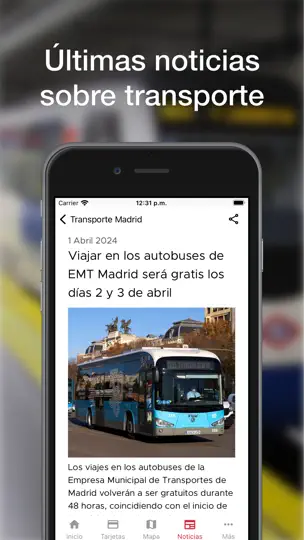 Captura de pantalla de Transporte Madrid Y TTP en iPhone 7