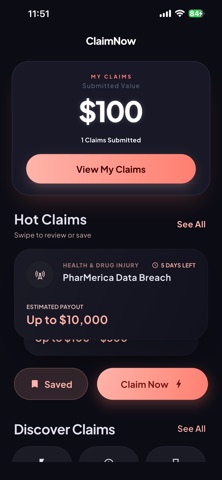 ClaimNow: Track Claims iPhone screenshot