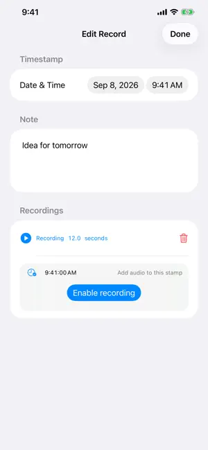 InstantLog - Quick Timestamp screenshot 2