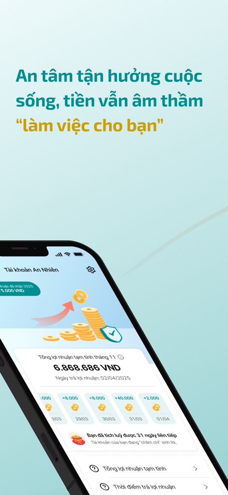 ABBank - This tool visualizes profit growth through engaging graphics and provides a detailed daily accrual timeline, empowering users to track their financial progress effortlessly.