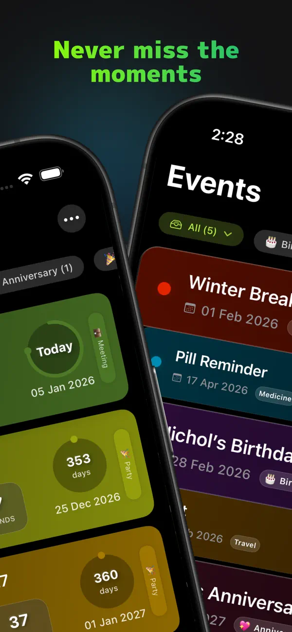 #2. Countdown & Widgets - TickZero (iOS) Podle: Krushi Golakiya
