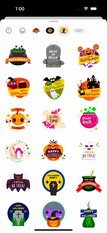 Haunting Halloween Stickers iPhone screenshot