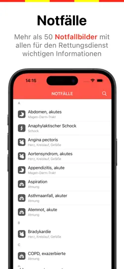 Screenshot von Rettungsdienst App auf dem iPhone 1