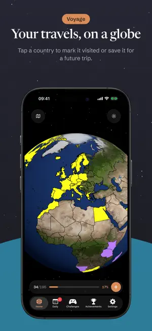 voyage - travel map & globe screenshot 1