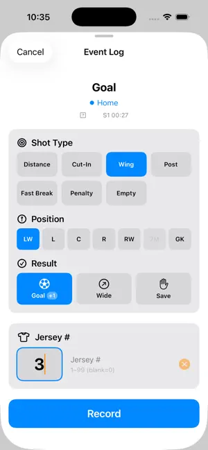Handball Simple Stats screenshot 2