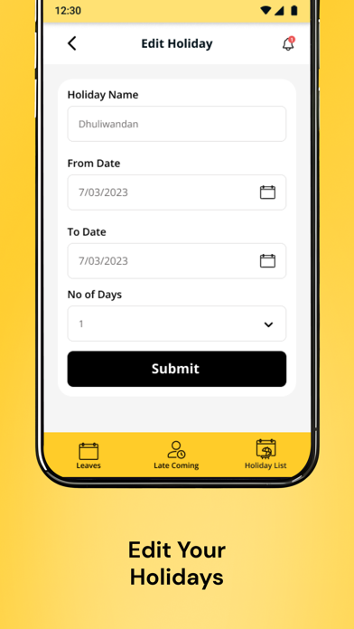 The Leave App Screenshot