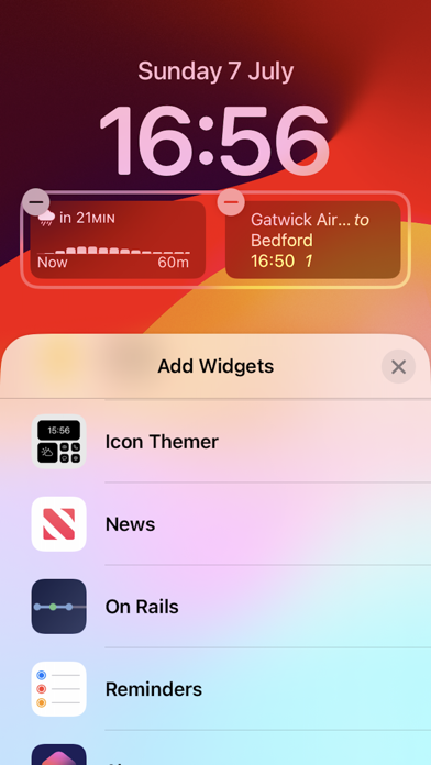 On Rails train times & widget Screenshot