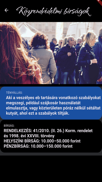 Screenshot #2 pour RendBírság:Rendőrségi Bírságok