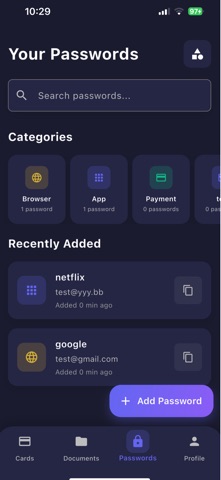 MyCardsAndDocs screenshot