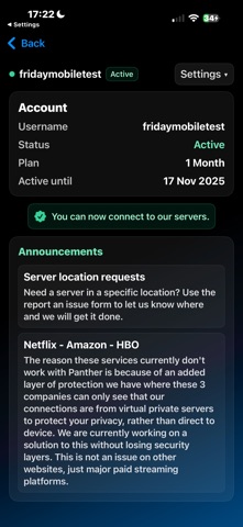 Panther VPN Screenshot 2 of 4