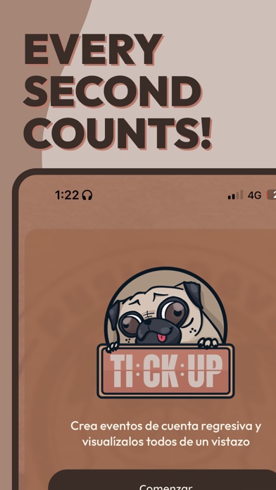 TickUp Countdown app screenshot