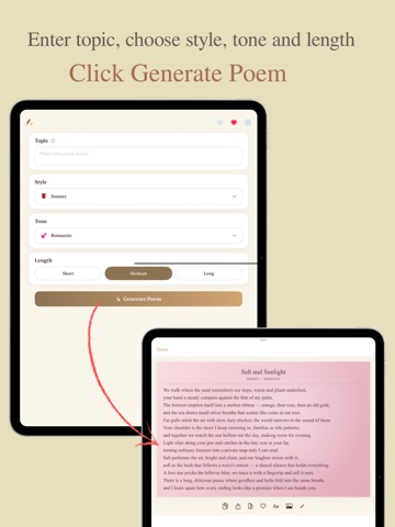 SoulPoetry: AI Poem Generator iPad screenshot