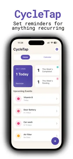 CycleTap: Recurring Reminder iPhone Ekran Görüntüsü 1