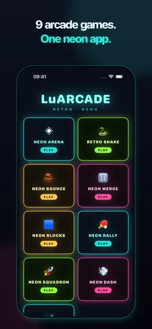 LuArcade: Neon Mini Games screenshot 1
