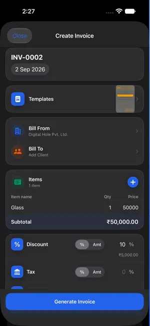 Invoice maker : InvoiceNano screenshot 4