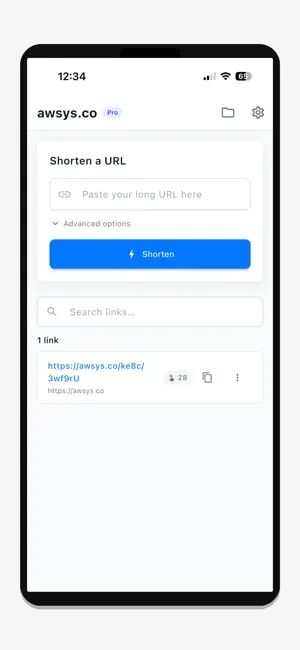 AWSYS.CO — URL Shortener screenshot 2