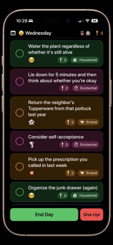 Spoons: A Chronic Pain Game iPhone screenshot