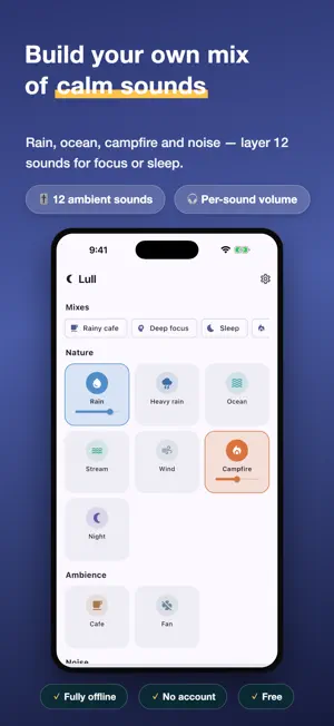 Lull: Focus & Sleep Sounds screenshot 1