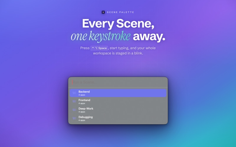 Setpiece: Workspace Launcher screenshot