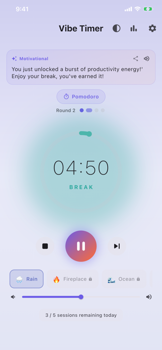 Vibe Timer: AI Focus & Study Screenshot 5 of 9
