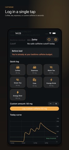 CaffSense: Caffeine & Sleep screenshot