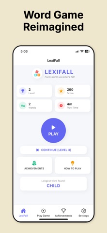 LexiFall: Fast Word Puzzle Screenshot 1 of 5