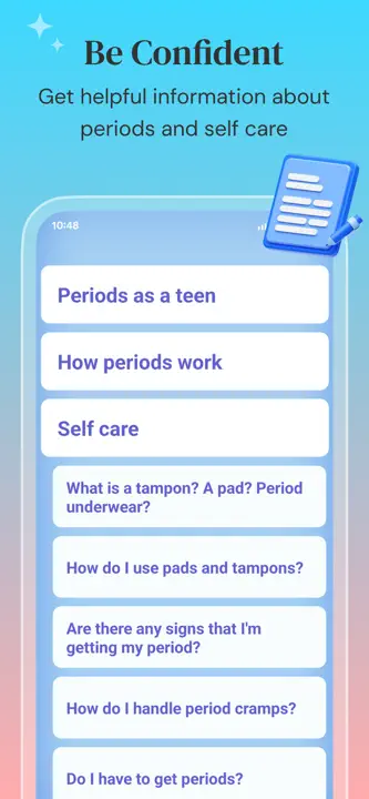 Luna Period Tracker For Teens : capture d’écran 4 sur 5