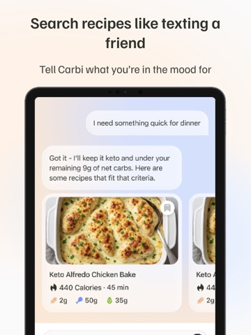 Carbi: AI Cal & Carb Manager iPad screenshot