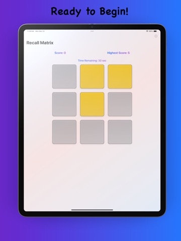 Recall Matrix iPad screenshot