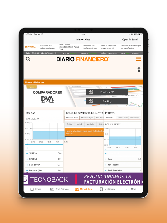 Diario Financiero iPad screenshot 6 - Finance app