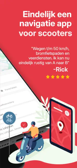 ScooterNav: Bromfietsnavigatie iPhone screenshot 5