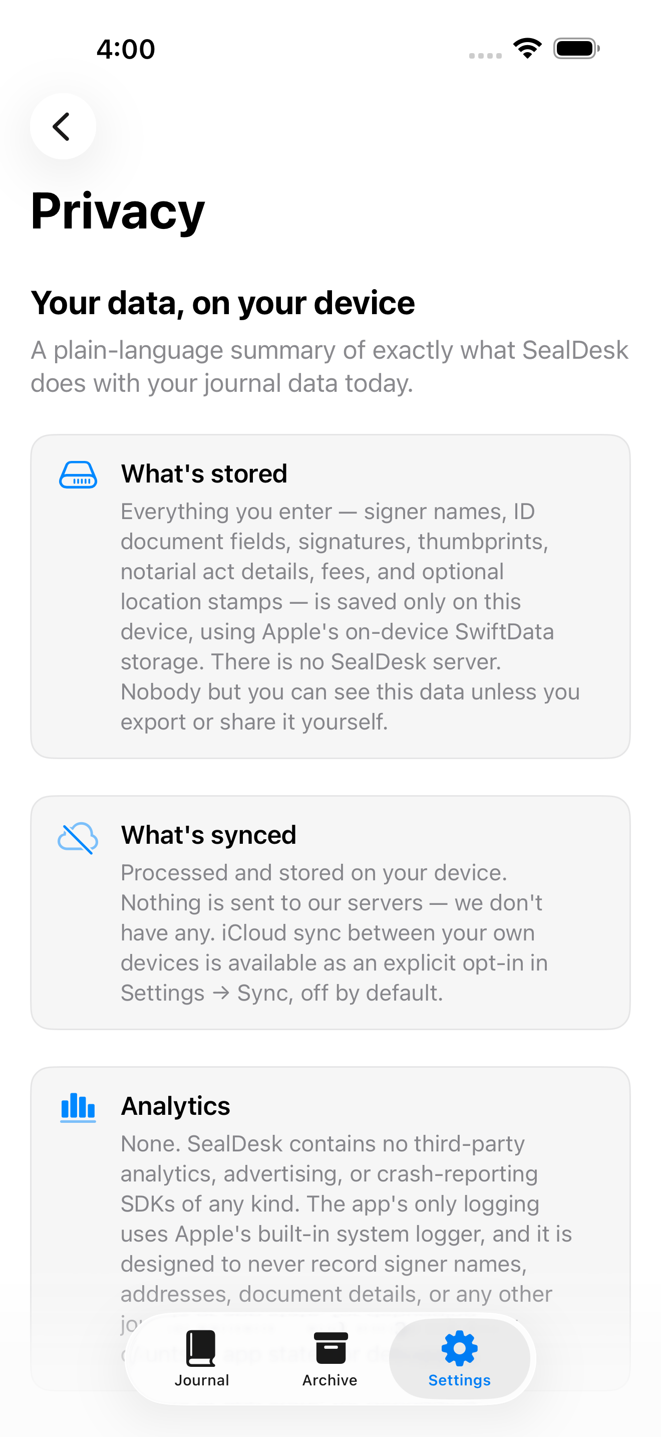 SealDesk - Private Notary Log screenshot 8