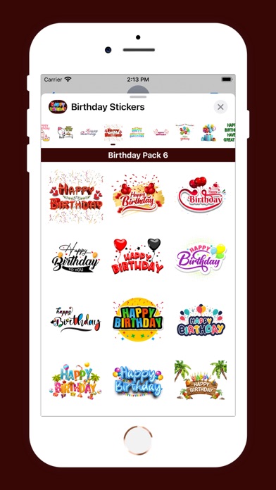 Screenshot #2 pour Animated Birthday Stickers !!