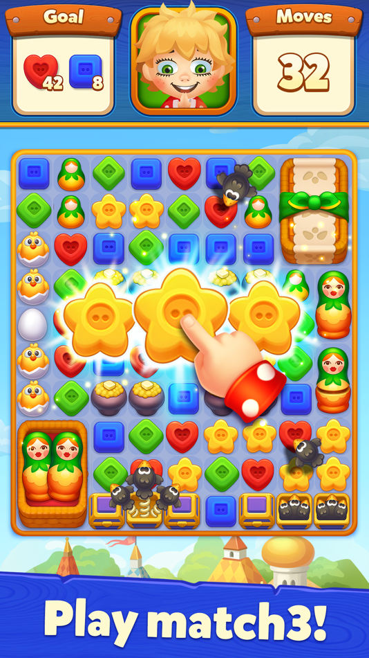#2. Hoby Tales: Match-3 (iOS) Bởi: Matrix4Games