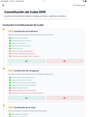 Constitución República de Cuba iPad screenshot