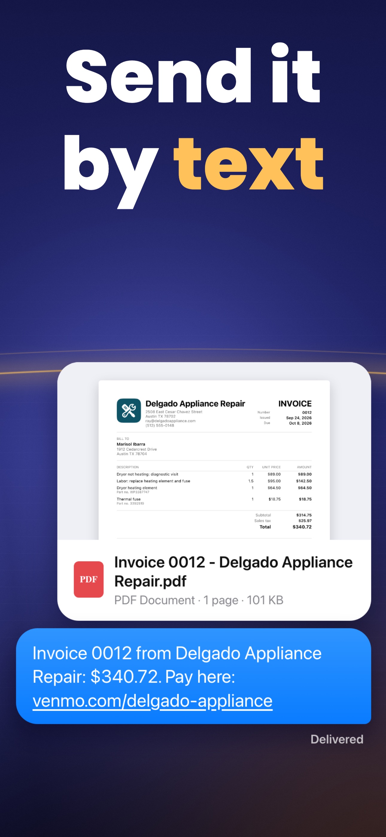 Screenshot 5 of Bily: Appliance Repair Invoice